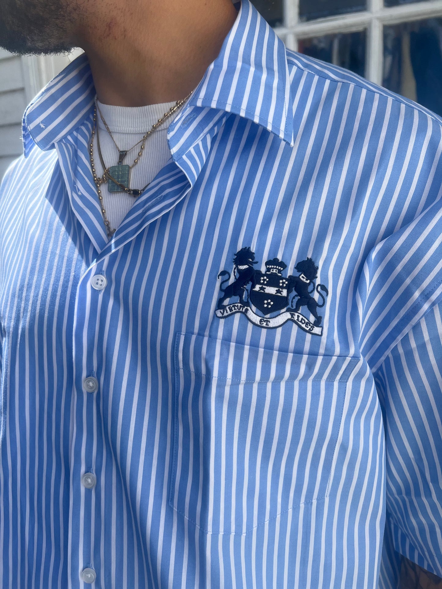 ‘Virtue’ Blue Button Up