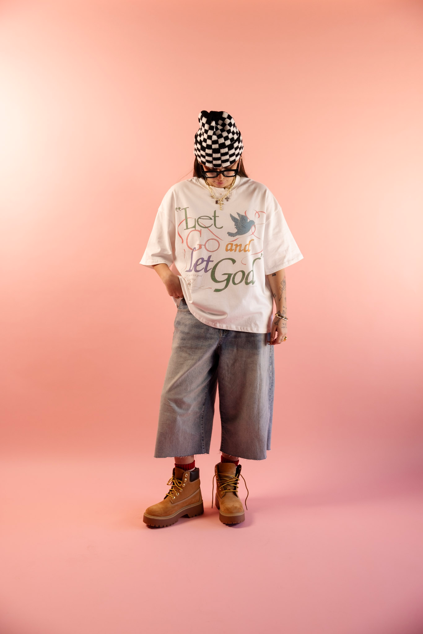 LET GOD (Cropped Cut Tee)