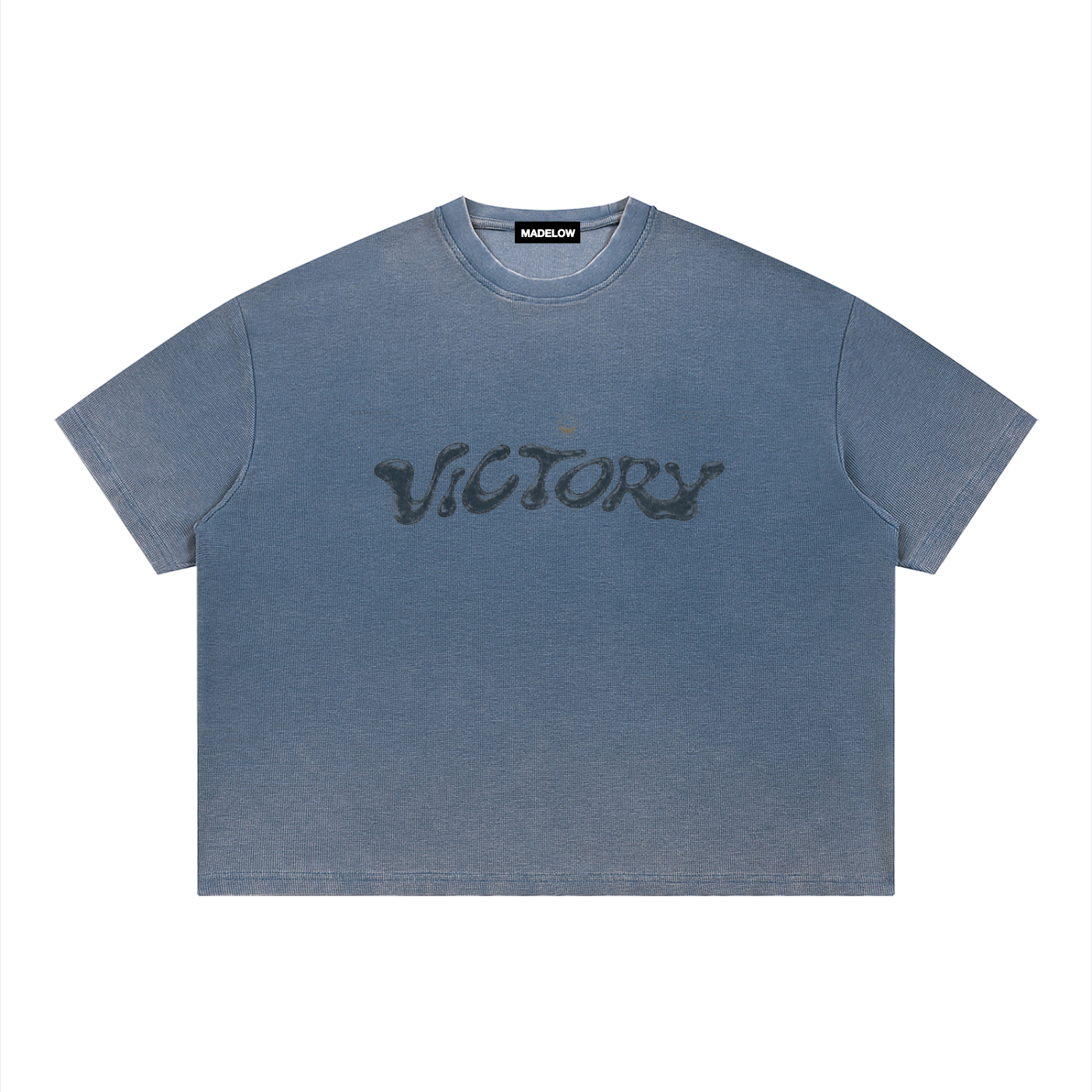 VICTORY- Wash Sunfade Boxy Waffle Shirt