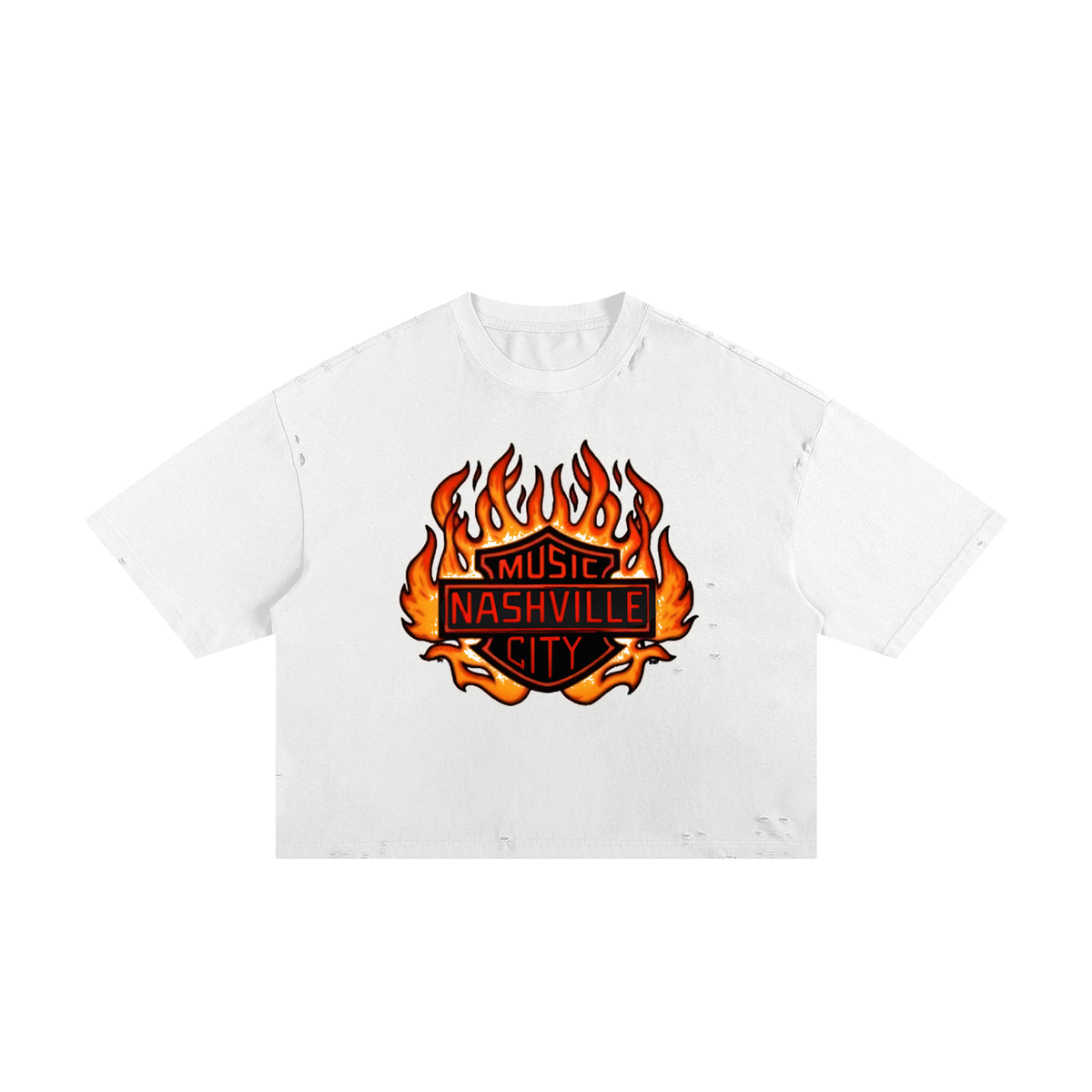‘Music City’ Frayed Boxy Tee