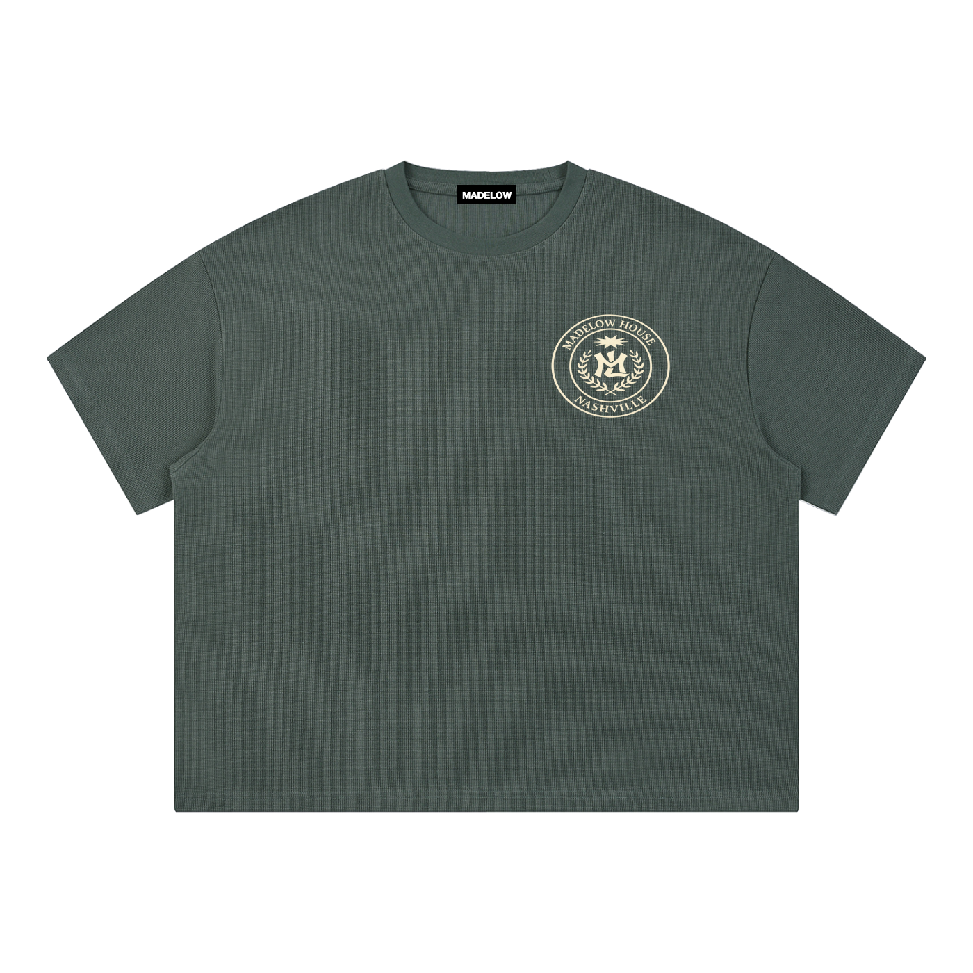 UNIVERSITY STYLE- Waffle Boxy Shirt