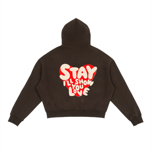 ‘STAY’ Cropped Zip Up