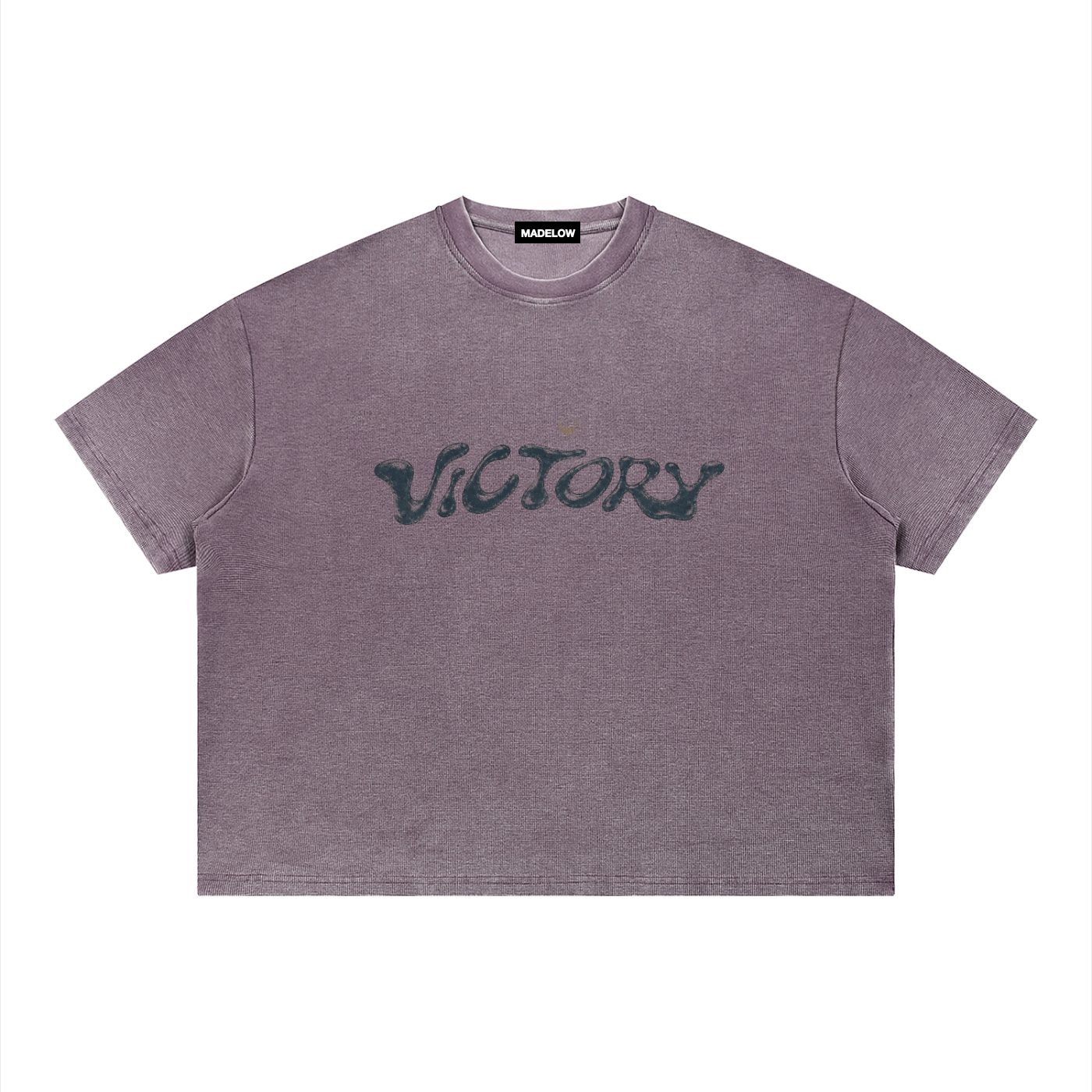 VICTORY- Wash Sunfade Boxy Waffle Shirt
