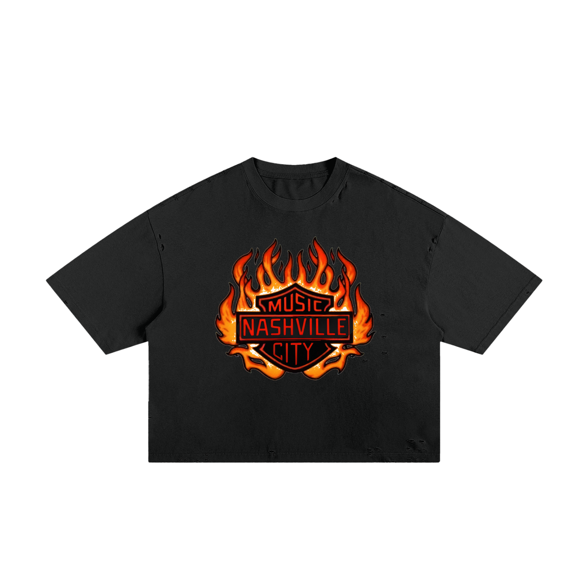 ‘Music City’ Frayed Boxy Tee