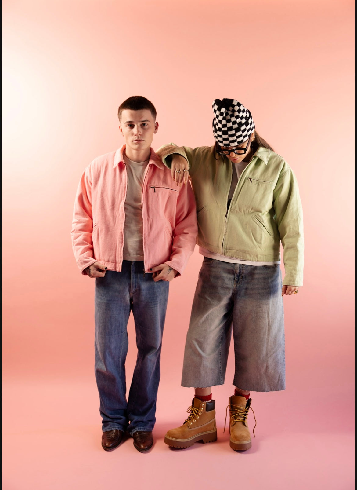 Cropped Cut Jacket (Pink)