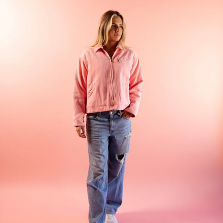 Cropped Cut Jacket (Pink)