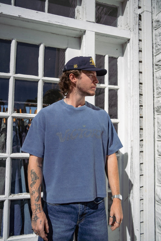 VICTORY- Wash Sunfade Boxy Waffle Shirt