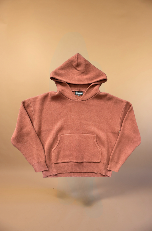 Heavy Weight Knit Hoodie (Brown)